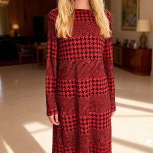 Michael Michael Kors Red and Black Long Sleeve Dress Excellent Condition Sz S